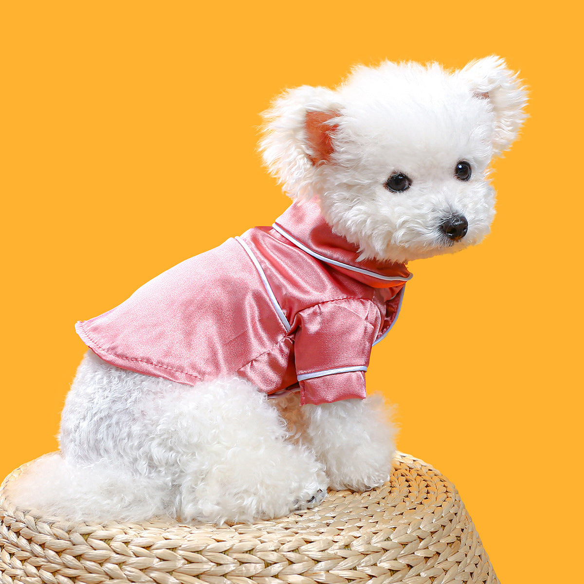 KFX-3540797 Comfortable Silk Pet Pajamas in Pink and Navy Blue, Cotton Material, Sizes XS to XXL