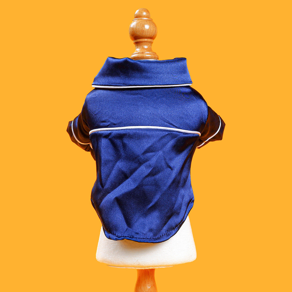 KFX-3540797 Comfortable Silk Pet Pajamas in Pink and Navy Blue, Cotton Material, Sizes XS to XXL