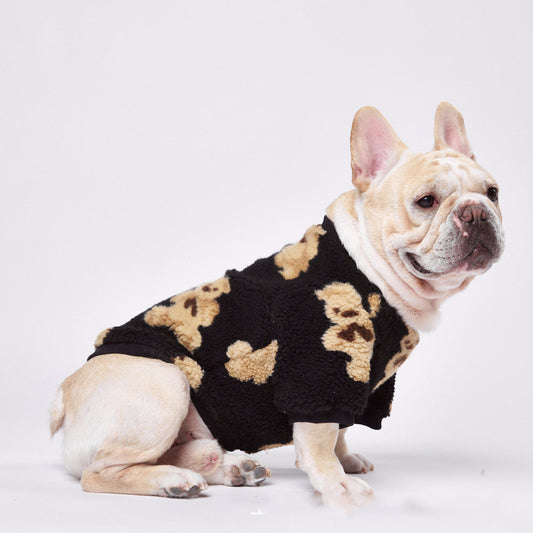 KFX-3545021 Cozy Coral Fleece Thick Corduroy Pet Shirt for Warm Comfort