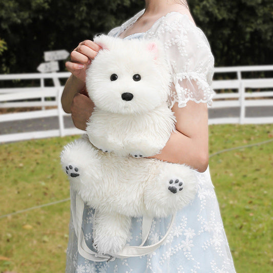 KFX-3551933 Cute Plush West Highland Simulation Doll with Various Scarves for Teens