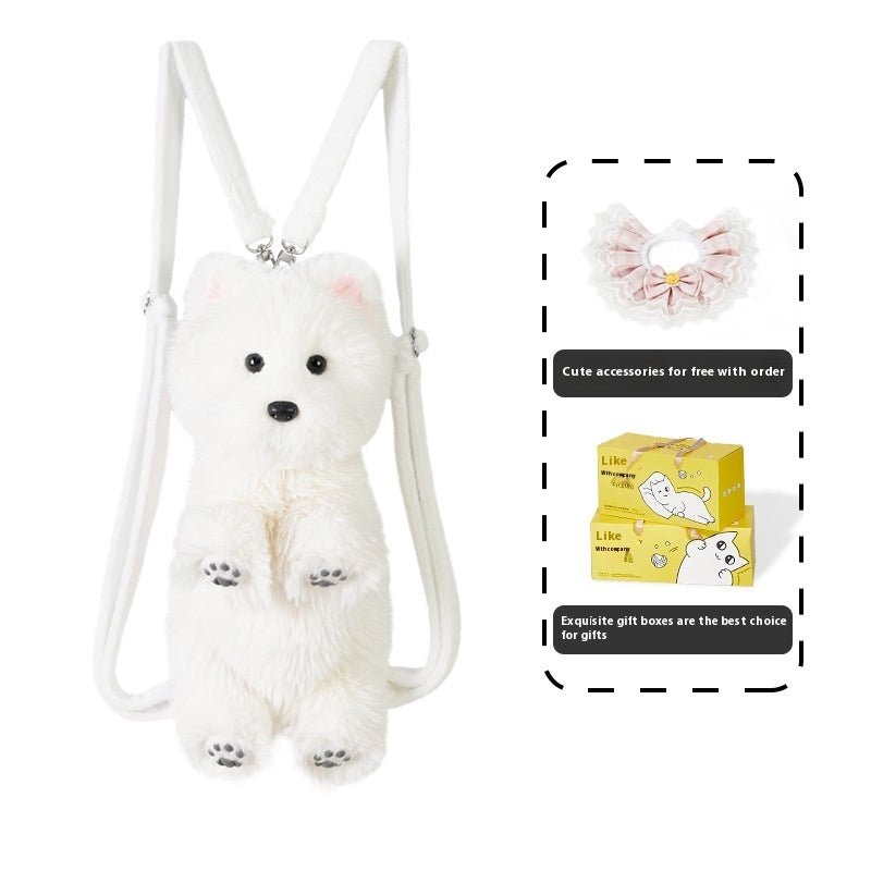 KFX-3551933 Cute Plush West Highland Simulation Doll with Various Scarves for Teens