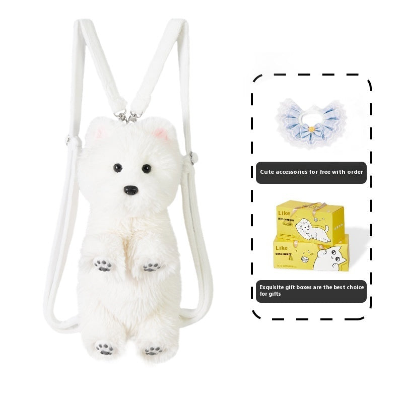 KFX-3551933 Cute Plush West Highland Simulation Doll with Various Scarves for Teens
