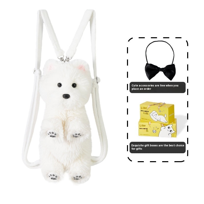 KFX-3551933 Cute Plush West Highland Simulation Doll with Various Scarves for Teens