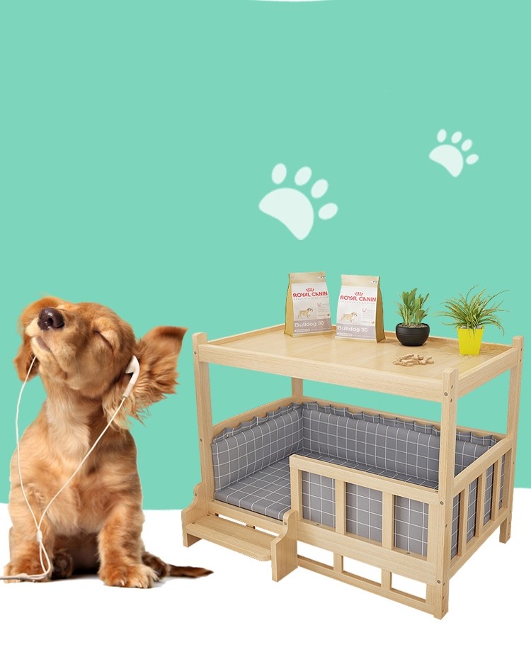 KFX-3554109 Integrated Nightstand Dog Bed with Stylish Cushion Options