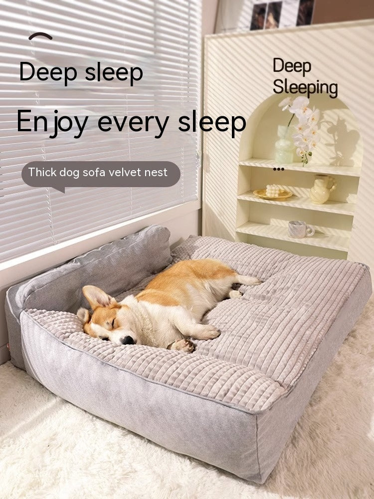 KFX-3555517 Removable and Washable Large Dog Mattress in Elegant Gray and Caramel Coffee Options