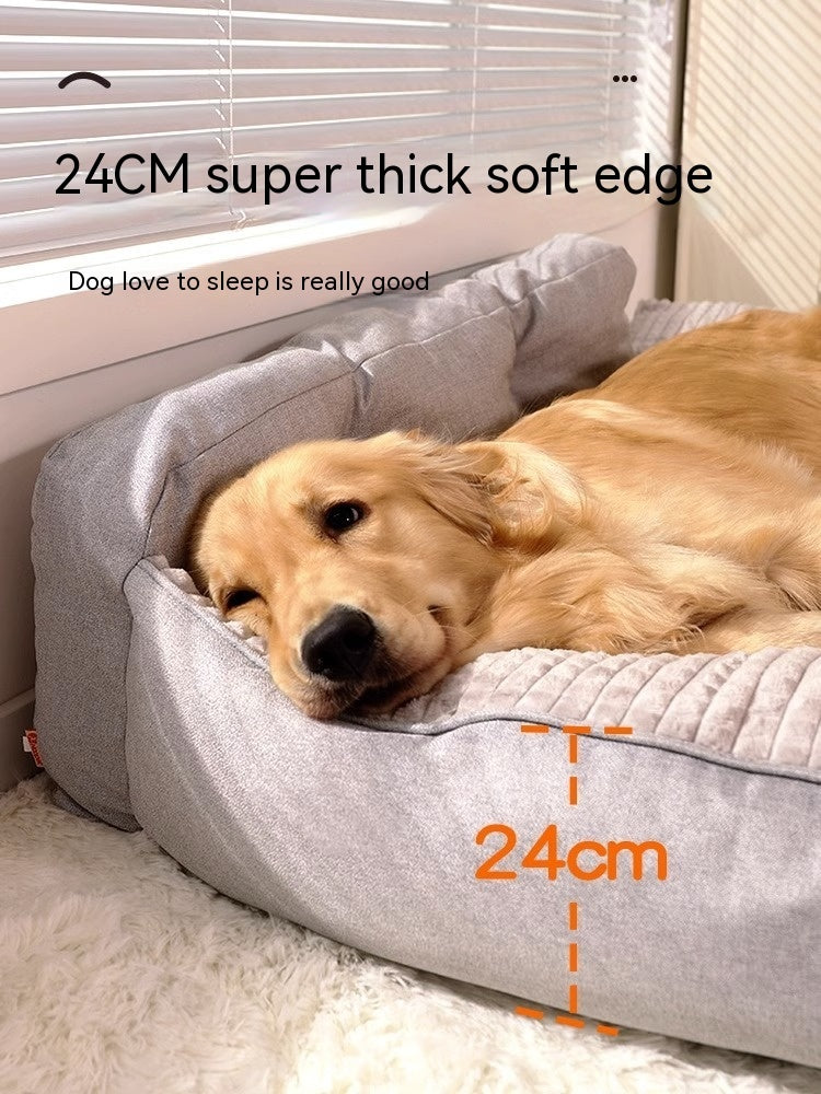 KFX-3555517 Removable and Washable Large Dog Mattress in Elegant Gray and Caramel Coffee Options
