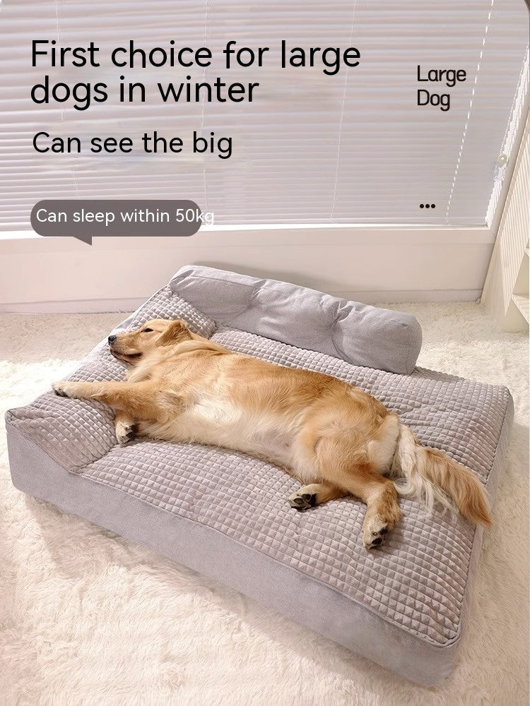 KFX-3555517 Removable and Washable Large Dog Mattress in Elegant Gray and Caramel Coffee Options