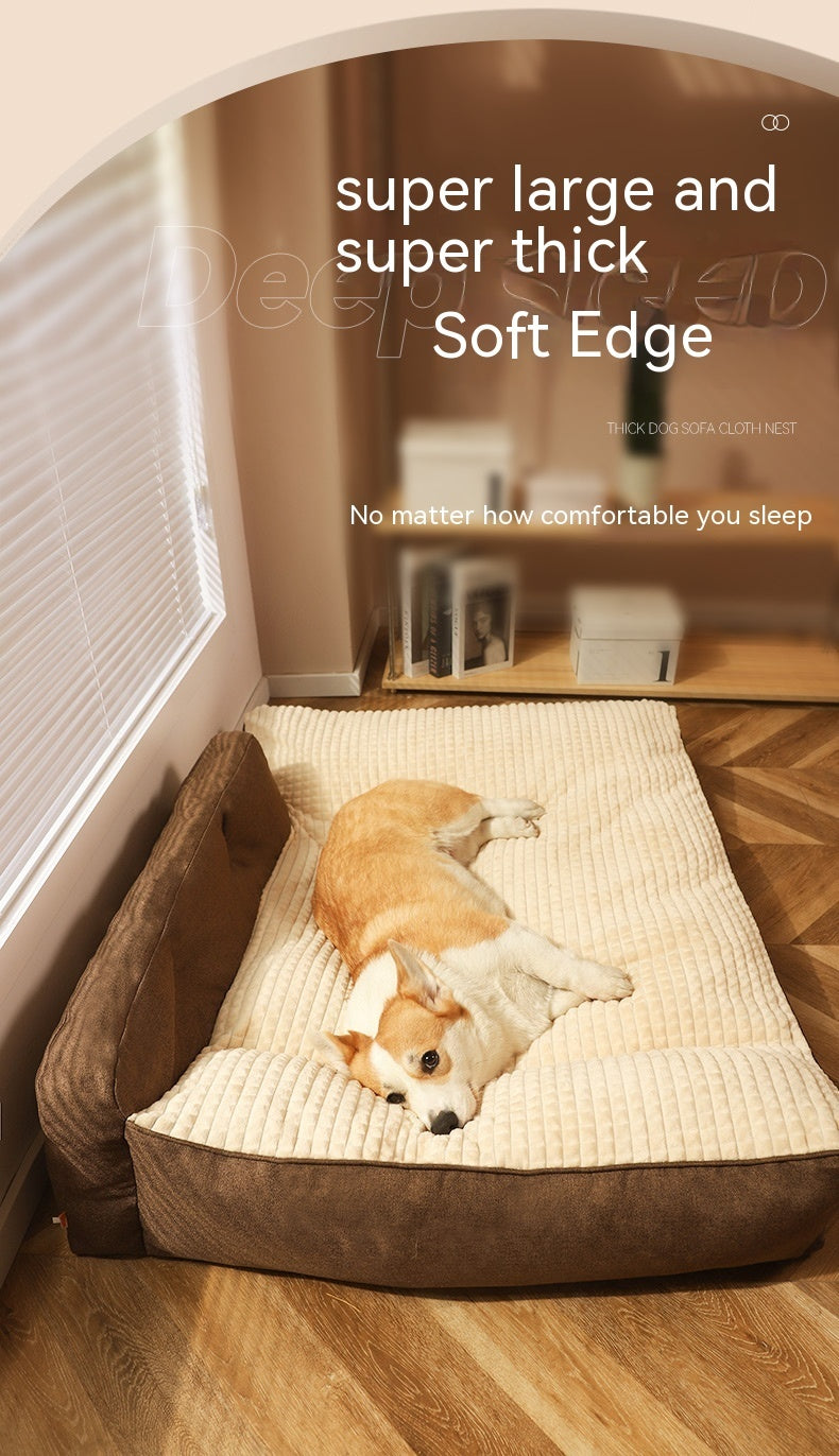 KFX-3555517 Removable and Washable Large Dog Mattress in Elegant Gray and Caramel Coffee Options