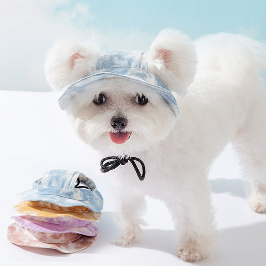 KFX-3556029 Cute Anti-Fall Pet Hat with Leaking Ears for All Seasons - Multiple Sizes Available