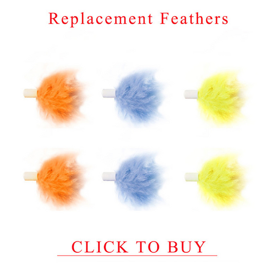 KFX-3556285 Replacement Heads for Smart Electric Self-healing Cat Toy - 6 Pack of Feather Chew Accessories