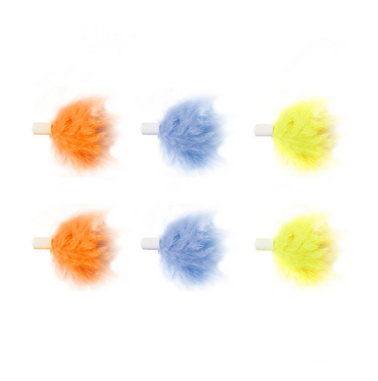 KFX-3556285 Replacement Heads for Smart Electric Self-healing Cat Toy - 6 Pack of Feather Chew Accessories