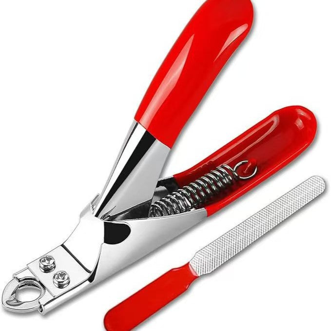 KFX-3559229 Professional Stainless Steel Dog Nail Clippers with Safety Stop and Straight Edge Design