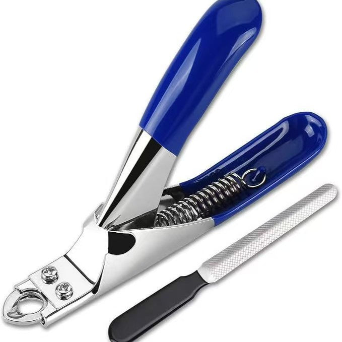 KFX-3559229 Professional Stainless Steel Dog Nail Clippers with Safety Stop and Straight Edge Design