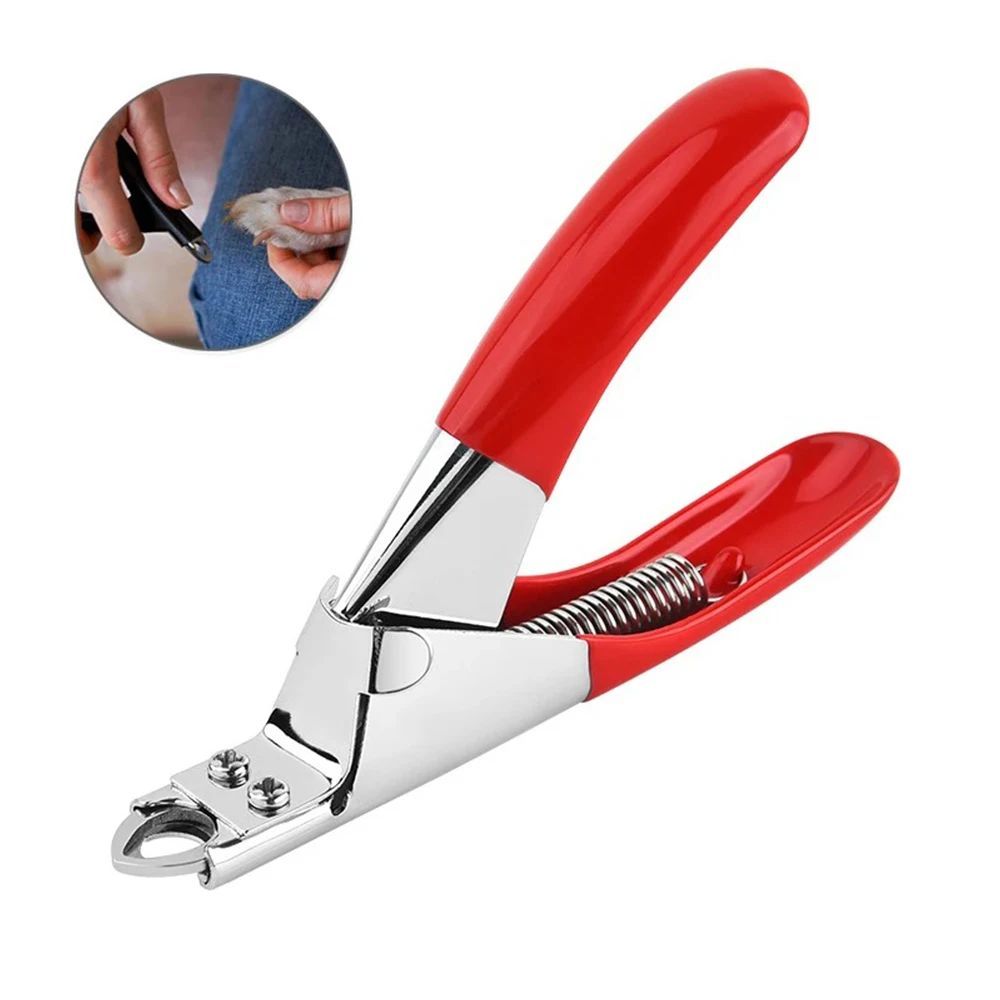 KFX-3559229 Professional Stainless Steel Dog Nail Clippers with Safety Stop and Straight Edge Design