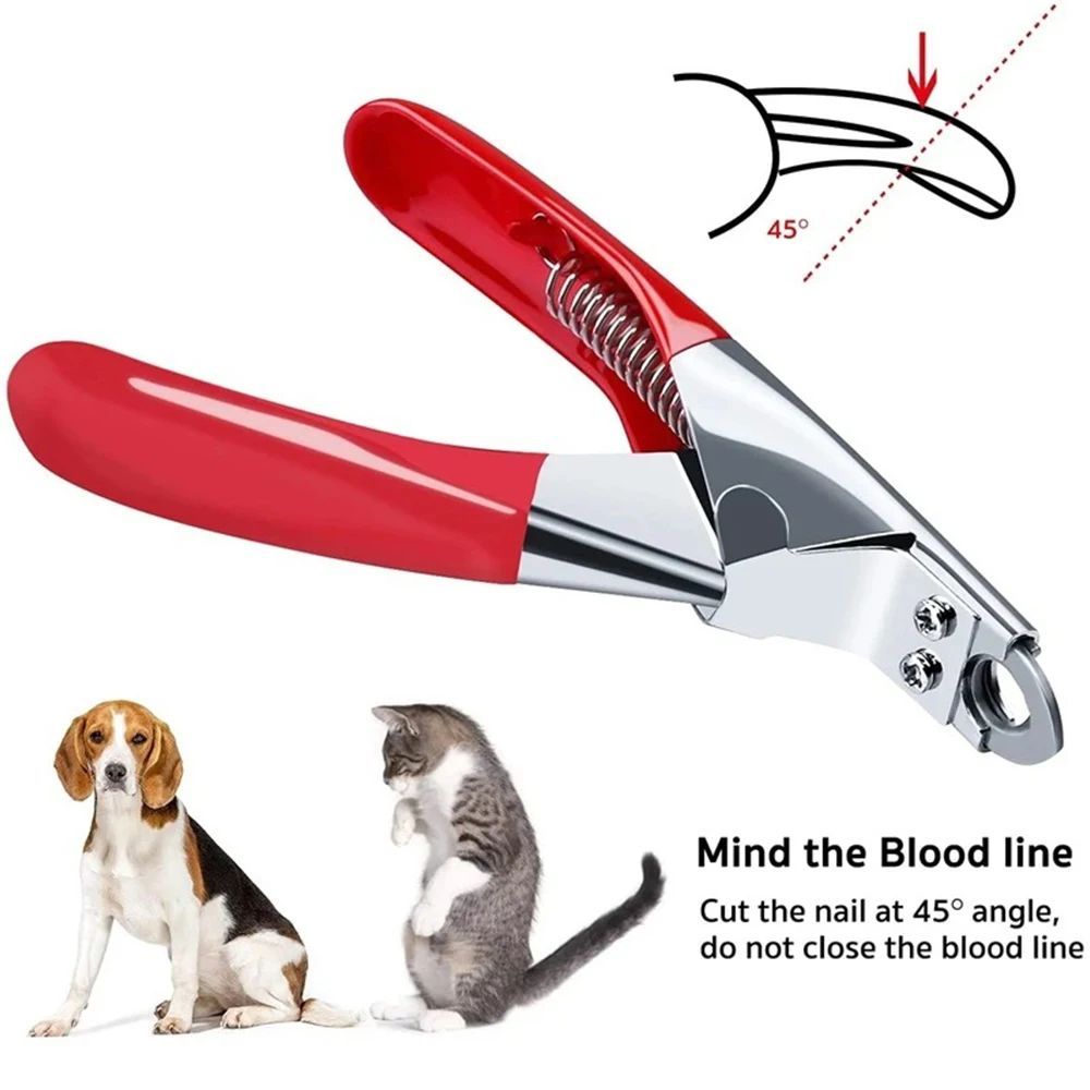 KFX-3559229 Professional Stainless Steel Dog Nail Clippers with Safety Stop and Straight Edge Design