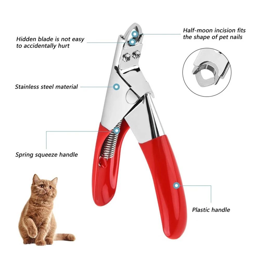 KFX-3559229 Professional Stainless Steel Dog Nail Clippers with Safety Stop and Straight Edge Design