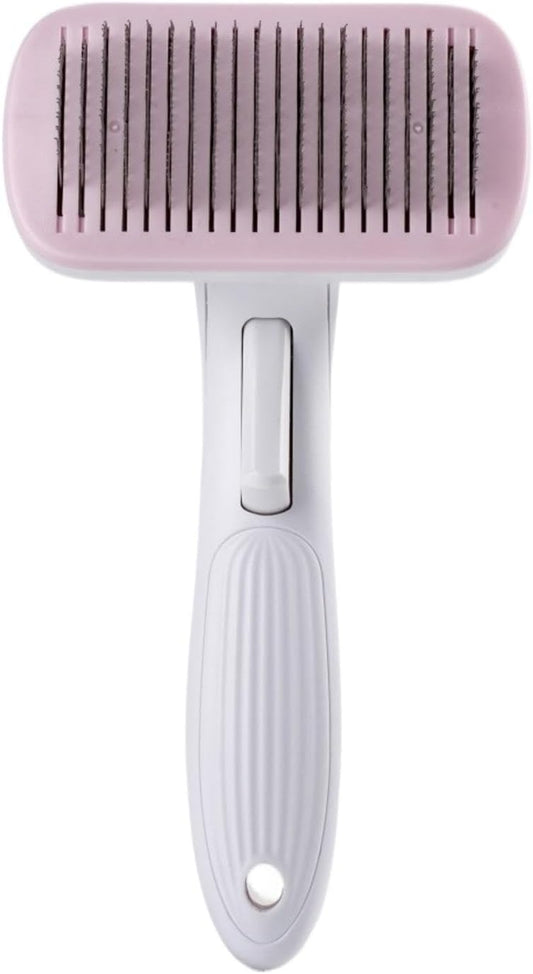 KFX-3559613 Universal Pet Hair Removal Comb for Dogs and Cats with One-Click Cleaning Mechanism - 10.7x19.5cm, 142g