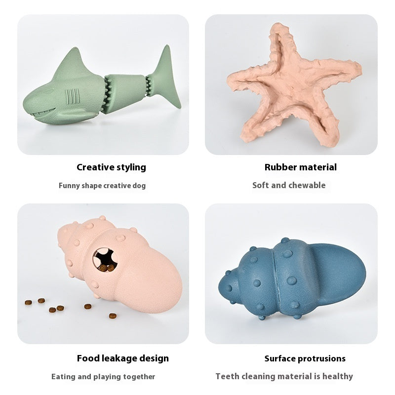 KFX-3562045 Deep Sea Shark Rubber Dog Toy - Colorful Ocean-Themed Pet Chew Toy