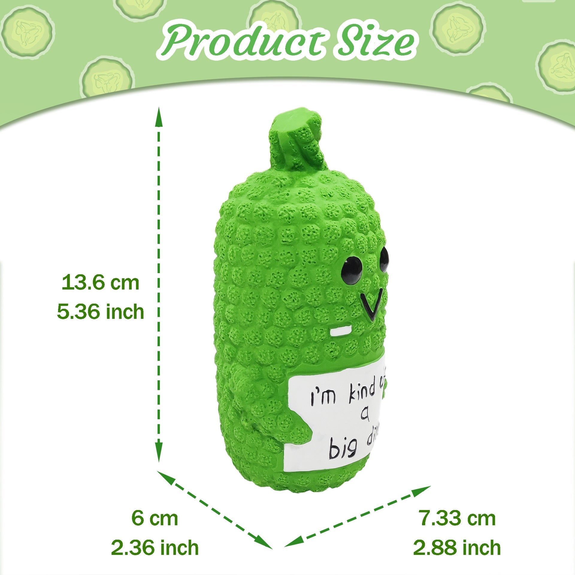 KFX-3562685 Squeaky Pickle Dog Chew Toy - Latex Puppy Teething Toy for Small to Large Dogs