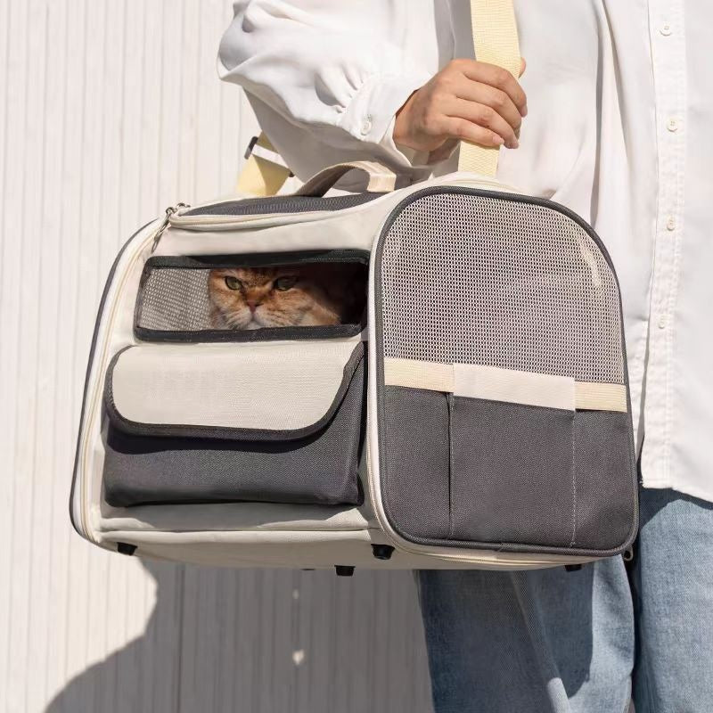KFX-3563453 Breathable Foldable Large Capacity Pet Carrier Bag for Travel