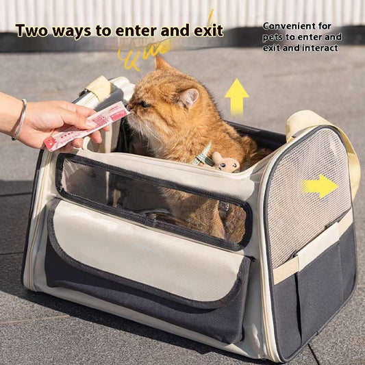 KFX-3563453 Breathable Foldable Large Capacity Pet Carrier Bag for Travel