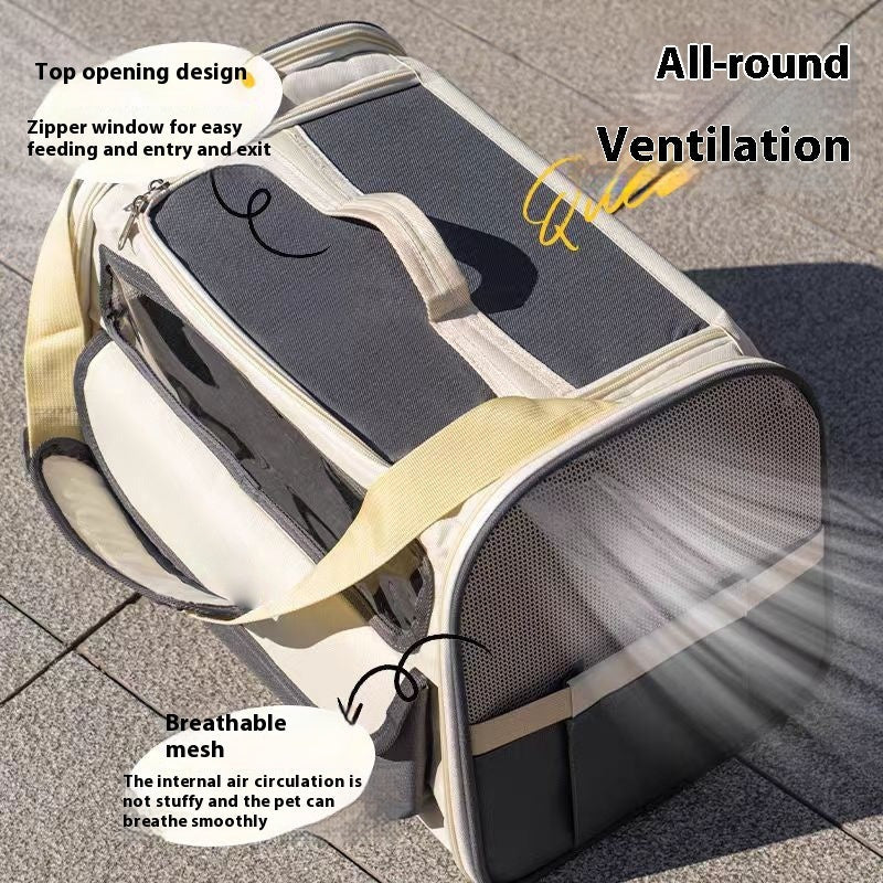 KFX-3563453 Breathable Foldable Large Capacity Pet Carrier Bag for Travel