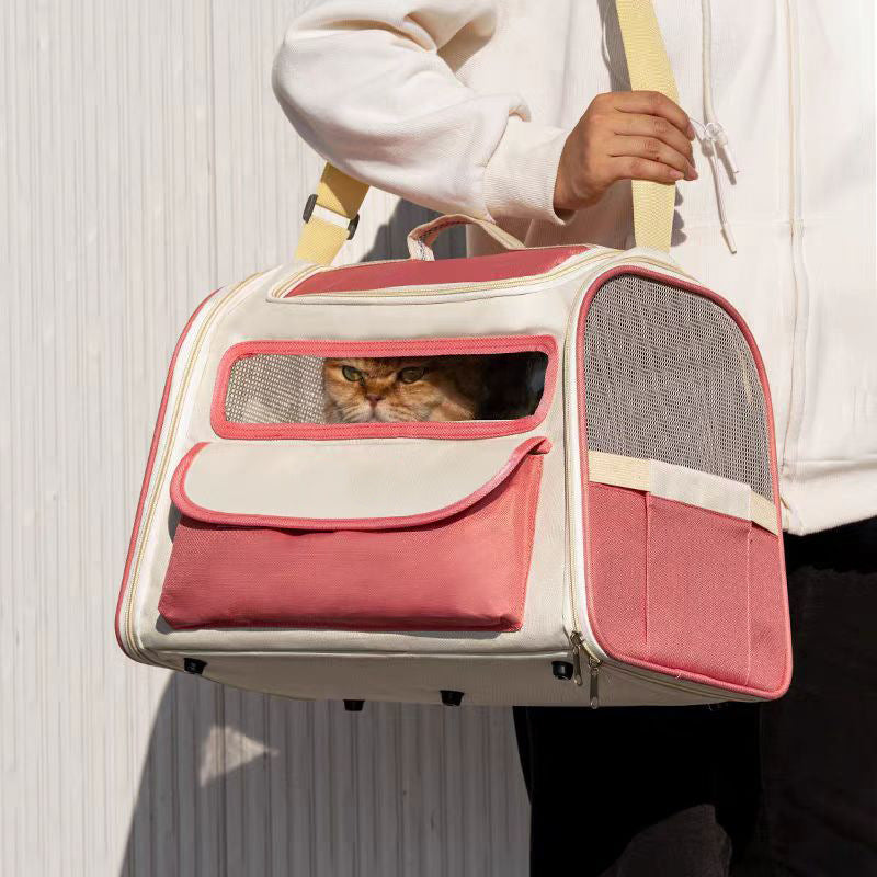 KFX-3563453 Breathable Foldable Large Capacity Pet Carrier Bag for Travel