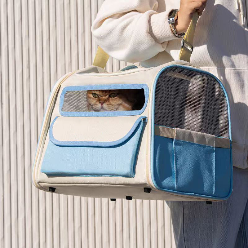 KFX-3563453 Breathable Foldable Large Capacity Pet Carrier Bag for Travel