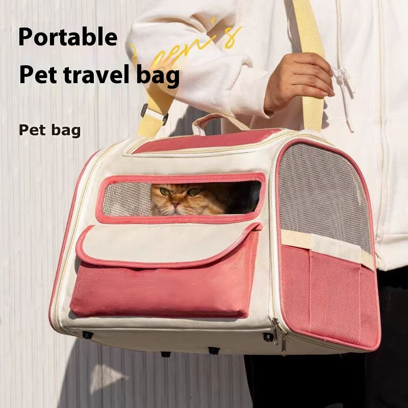 KFX-3563453 Breathable Foldable Large Capacity Pet Carrier Bag for Travel