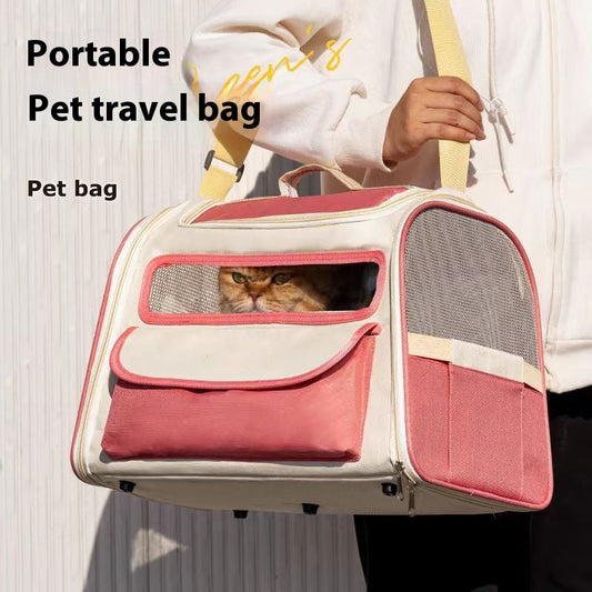 KFX-3563453 Breathable Foldable Large Capacity Pet Carrier Bag for Travel