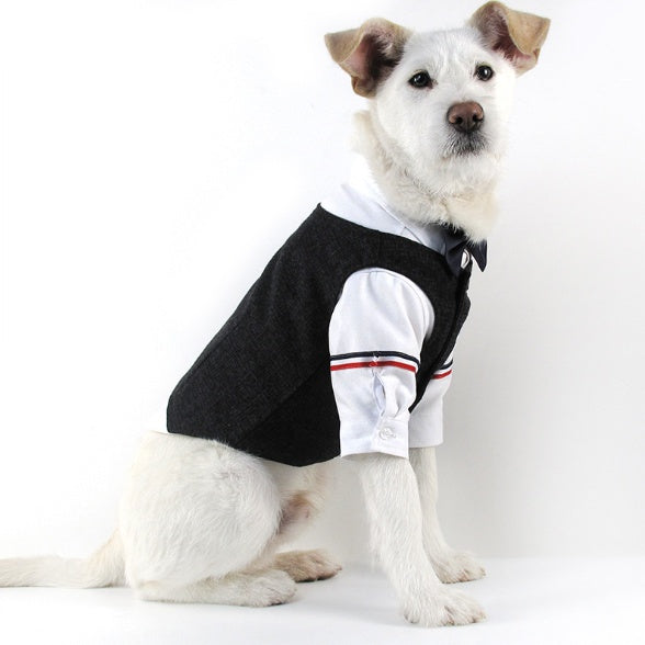 KFX-3563581 Elegant Wedding Dress Pet Suit for Gentlemen - Cotton Fabric, Multiple Sizes Available