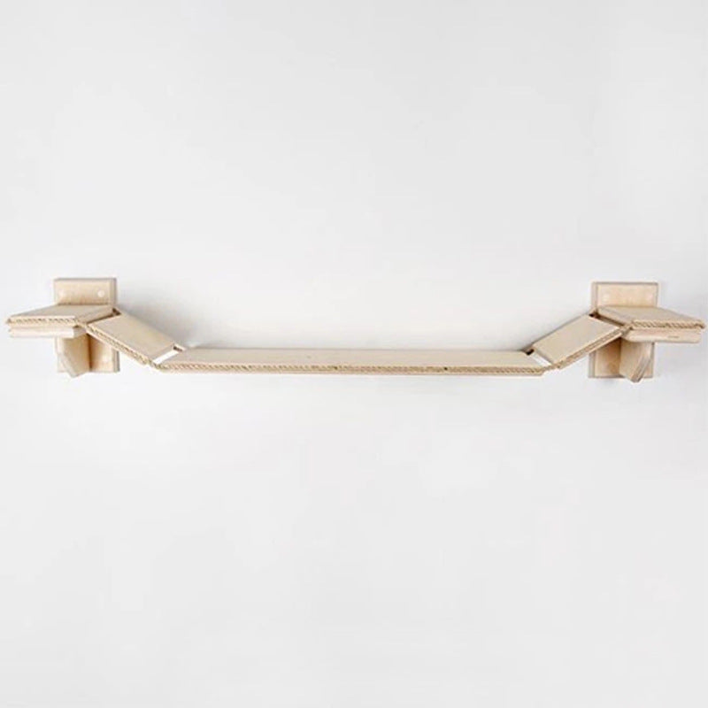 KFX-3564477 Wall-Mounted Wood Cat Suspension Bridge Staircase for Playful Pets