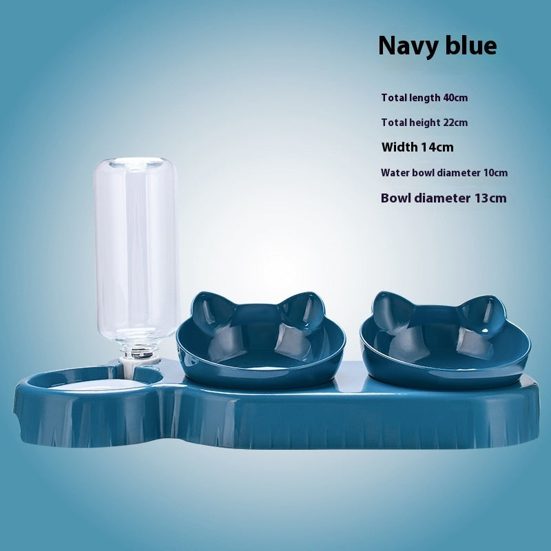 KFX-3564989 Double Bowl Automatic Drinking Station for Pets - Protective Cervical Spine Design in Multiple Colors
