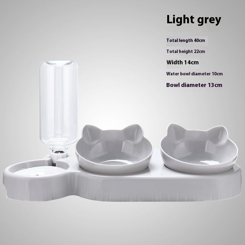 KFX-3564989 Double Bowl Automatic Drinking Station for Pets - Protective Cervical Spine Design in Multiple Colors