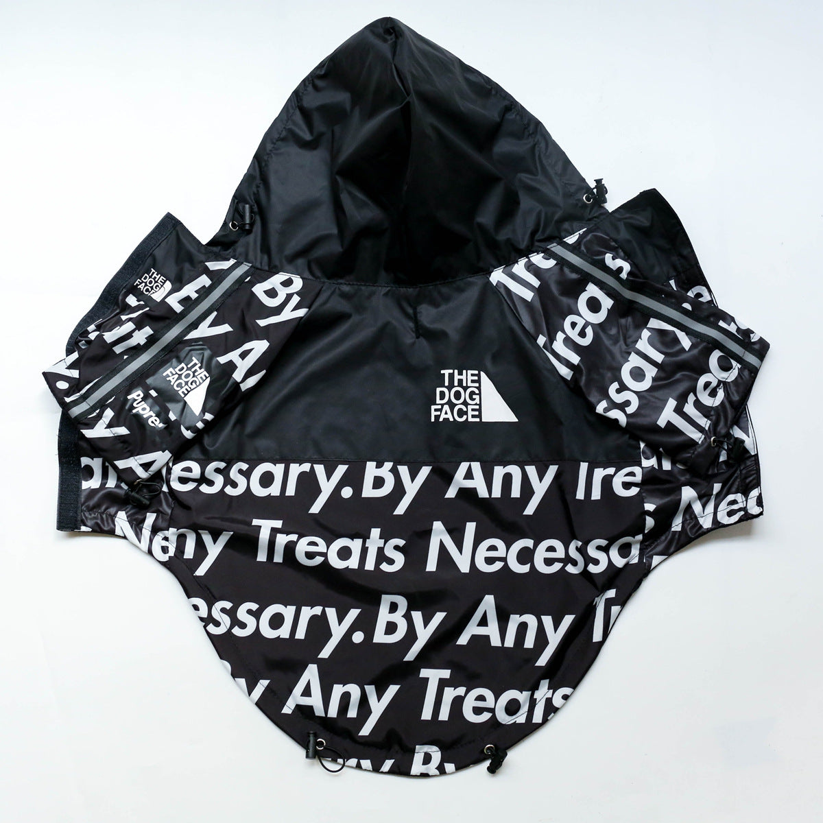 KFX-3565373 Windproof and Rainproof Large Dog Raincoat - Snow Mountain, Red Barrage, Black Barrage - Polyester Shell Jacket