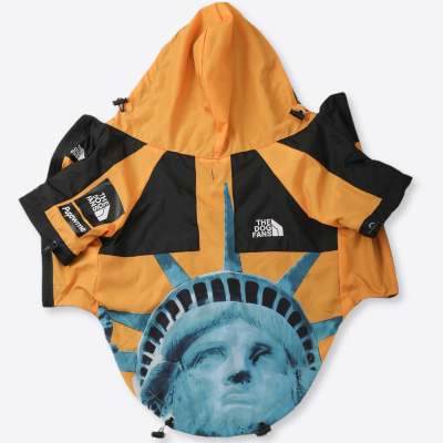KFX-3565373 Windproof and Rainproof Large Dog Raincoat - Snow Mountain, Red Barrage, Black Barrage - Polyester Shell Jacket
