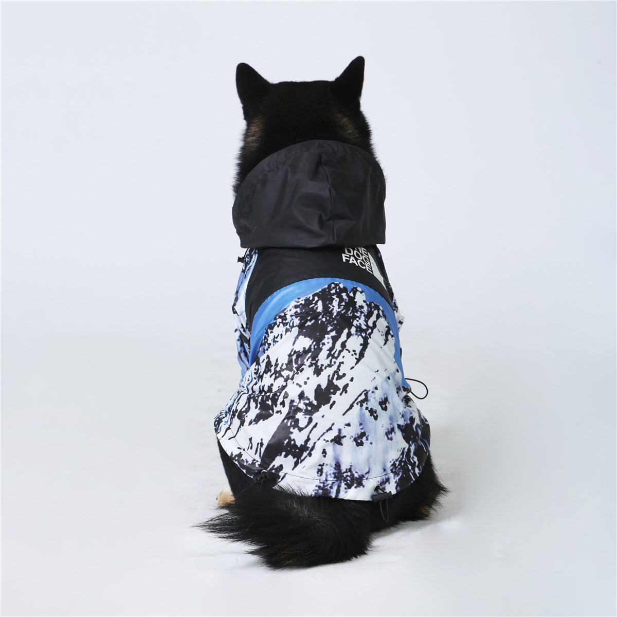 KFX-3565373 Windproof and Rainproof Large Dog Raincoat - Snow Mountain, Red Barrage, Black Barrage - Polyester Shell Jacket