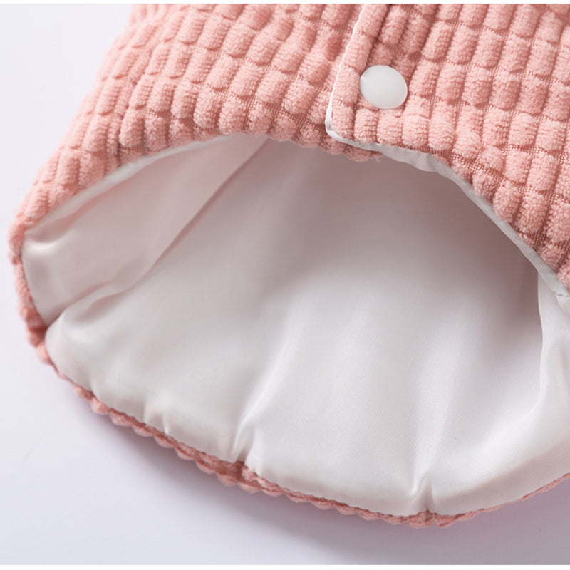 KFX-3565757 Cozy Pink Textured Corduroy Pet Vest for Small and Medium Dogs