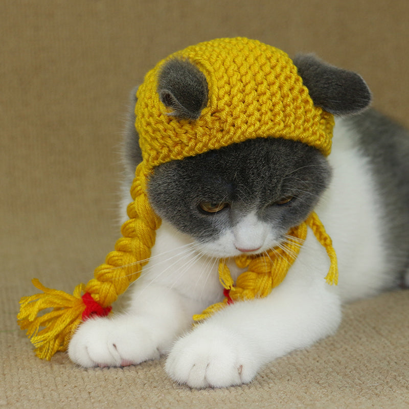 KFX-3566013 Rabbit Hair Cat Scorpion Pullover Cap with Adjustable Ear Spacing
