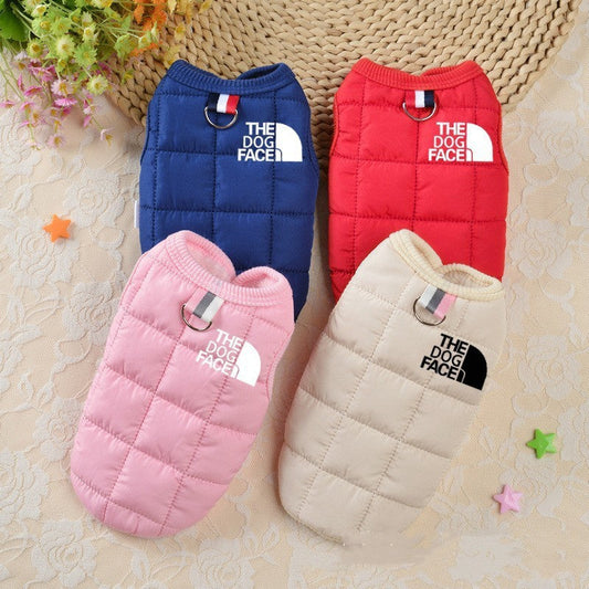 KFX-3566781 Fleece-Lined Casual Dog Clothing in Milky White, Pink, Red, and Blue - Multiple Sizes Available