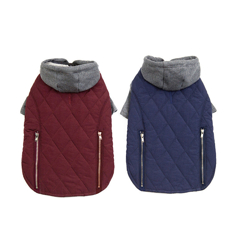KFX-3567549 Two-Color Zipper Dog Outfit for Casual Wear