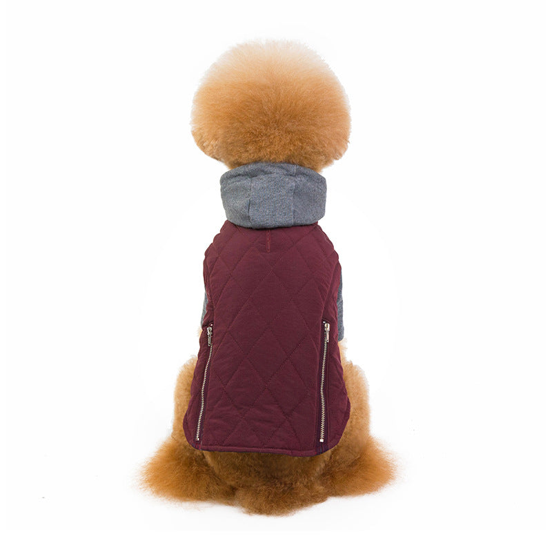 KFX-3567549 Two-Color Zipper Dog Outfit for Casual Wear