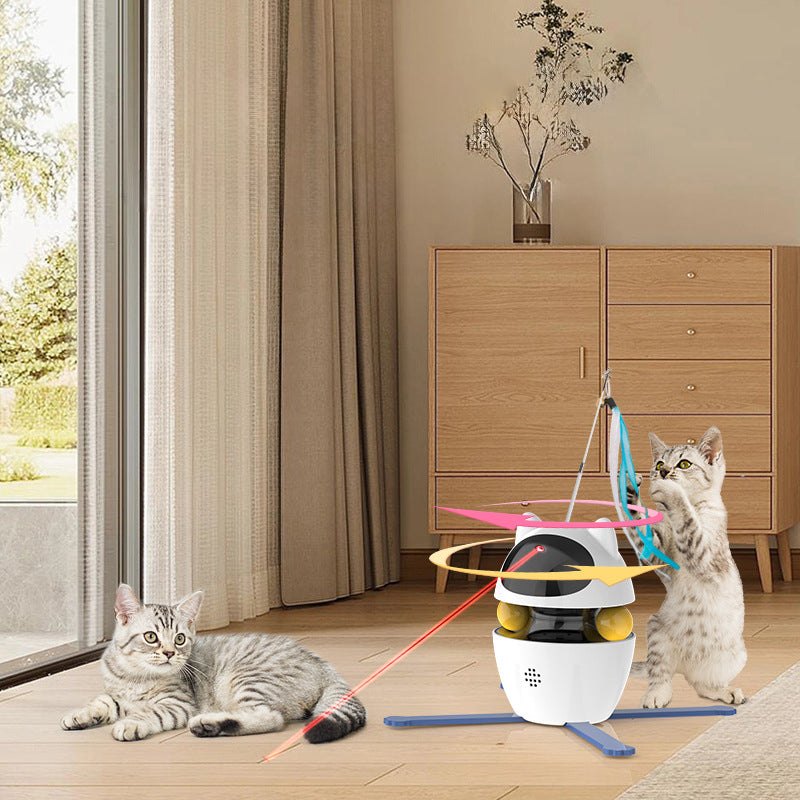 KFX-3568445 Interactive Automatic Cat Toy with Elastic Rope for Indoor Kittens