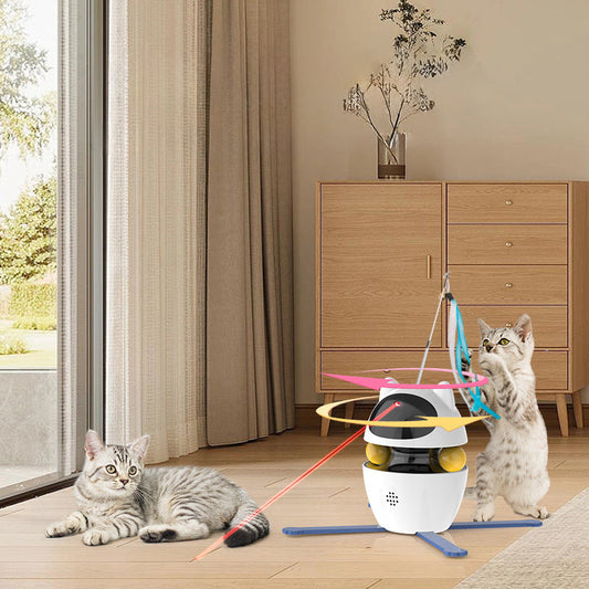 KFX-3568445 Interactive Automatic Cat Toy with Elastic Rope for Indoor Kittens