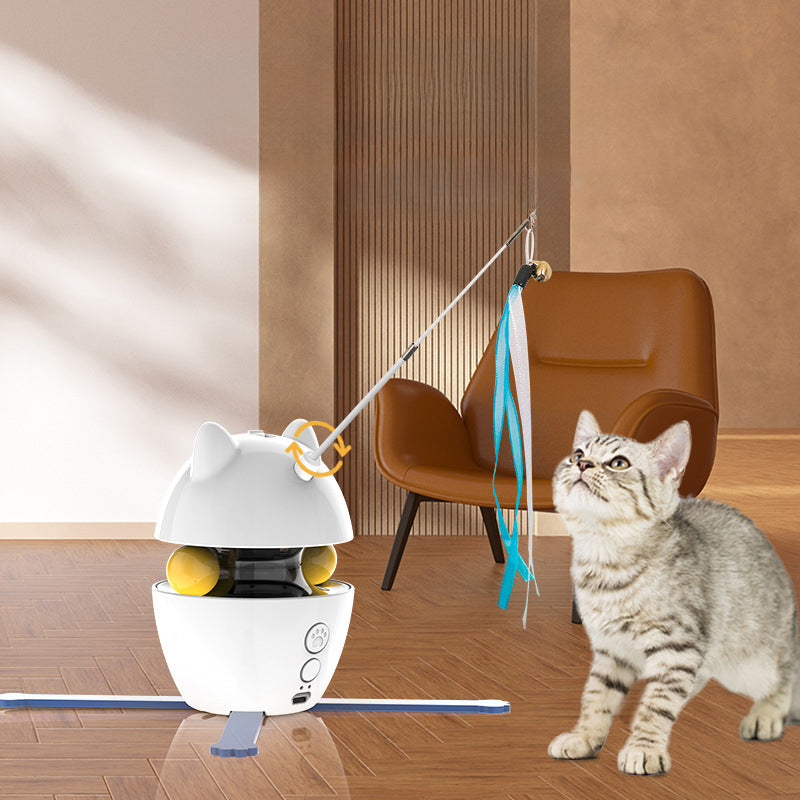 KFX-3568445 Interactive Automatic Cat Toy with Elastic Rope for Indoor Kittens