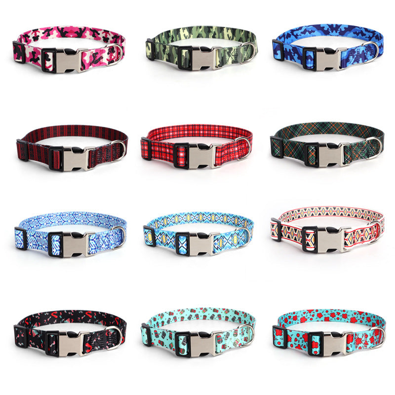 KFX-3568957 Thickened Digital-Print Pet Collar in Various Patterns and Sizes