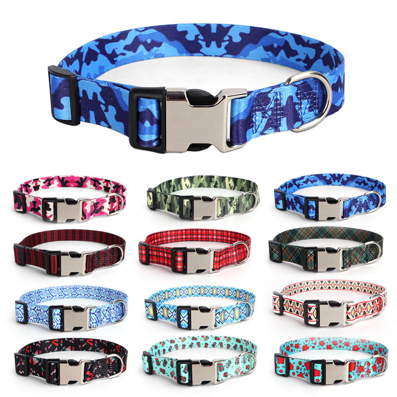 KFX-3568957 Thickened Digital-Print Pet Collar in Various Patterns and Sizes