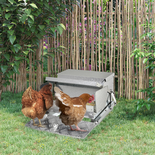 KFX-3570621 25 lbs Automatic Chicken Poultry Feeder, Weatherproof Galvanized Steel & Aluminum, Durable Design