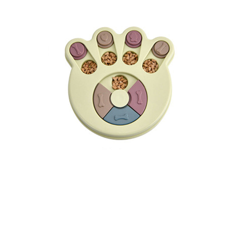 KFX-3571773 Creative Anti-Choking Turntable Dog Bowl in Pink, Green, or Blue – Available in Round, Hexagonal, and Footprint Styles