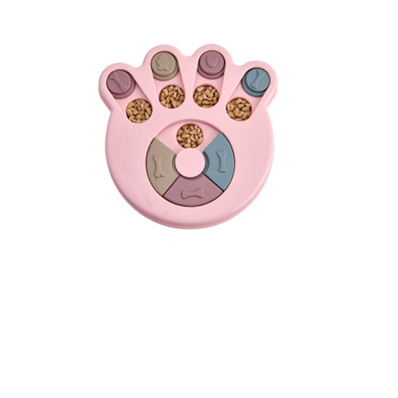 KFX-3571773 Creative Anti-Choking Turntable Dog Bowl in Pink, Green, or Blue – Available in Round, Hexagonal, and Footprint Styles